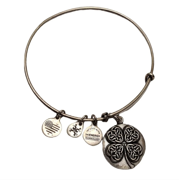 4-Leaf clover Alex and Ani Expandable Bracelet - Picture 3 of 9